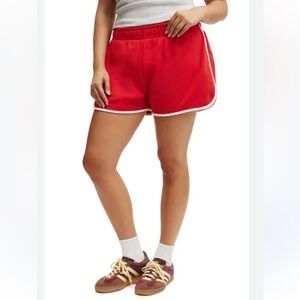 H&M Vibrant Red Athletic Shorts with Dolphin Hem